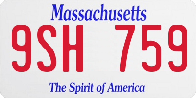 MA license plate 9SH759