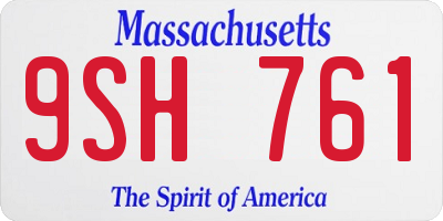 MA license plate 9SH761