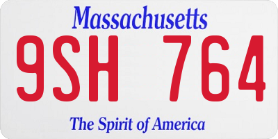 MA license plate 9SH764