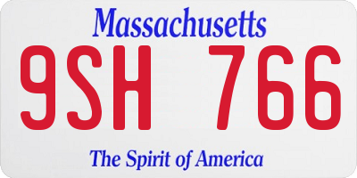 MA license plate 9SH766