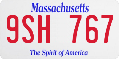 MA license plate 9SH767