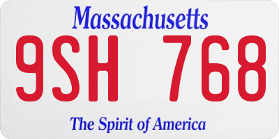 MA license plate 9SH768