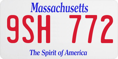 MA license plate 9SH772