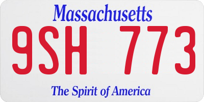 MA license plate 9SH773