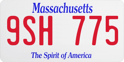 MA license plate 9SH775