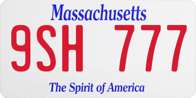 MA license plate 9SH777