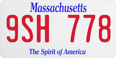 MA license plate 9SH778