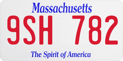 MA license plate 9SH782