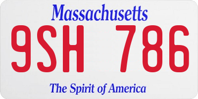 MA license plate 9SH786