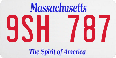 MA license plate 9SH787