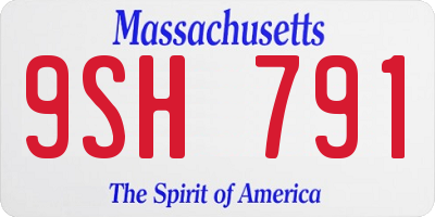 MA license plate 9SH791