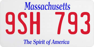 MA license plate 9SH793