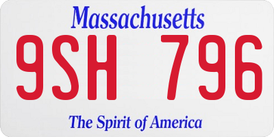 MA license plate 9SH796