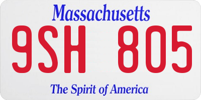 MA license plate 9SH805