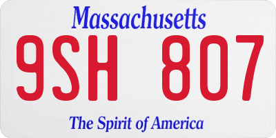 MA license plate 9SH807