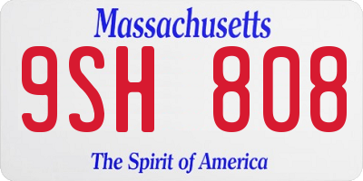 MA license plate 9SH808