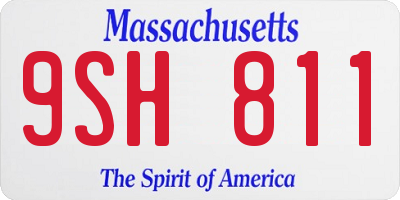 MA license plate 9SH811