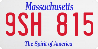 MA license plate 9SH815