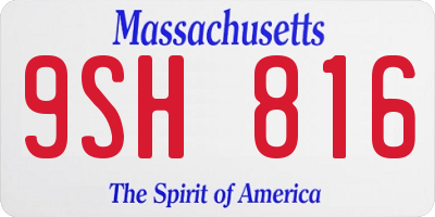 MA license plate 9SH816