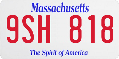 MA license plate 9SH818