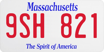 MA license plate 9SH821