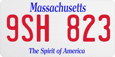 MA license plate 9SH823