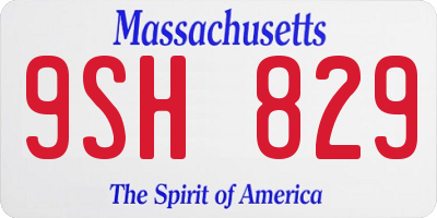 MA license plate 9SH829