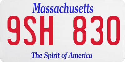 MA license plate 9SH830