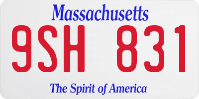 MA license plate 9SH831