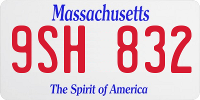 MA license plate 9SH832