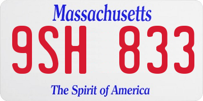 MA license plate 9SH833
