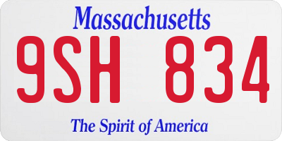 MA license plate 9SH834