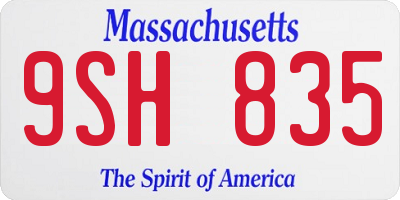 MA license plate 9SH835