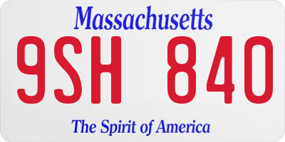 MA license plate 9SH840