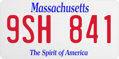 MA license plate 9SH841