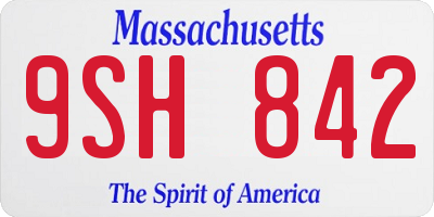 MA license plate 9SH842