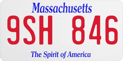 MA license plate 9SH846