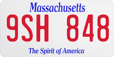 MA license plate 9SH848