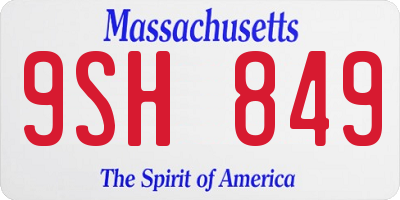 MA license plate 9SH849