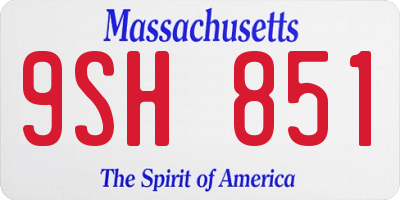 MA license plate 9SH851