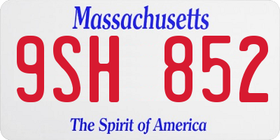 MA license plate 9SH852