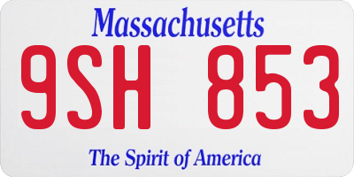 MA license plate 9SH853