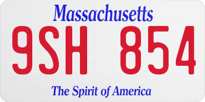 MA license plate 9SH854