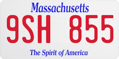 MA license plate 9SH855