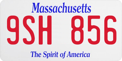 MA license plate 9SH856