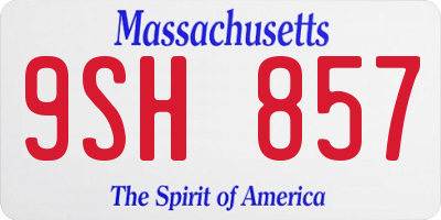 MA license plate 9SH857