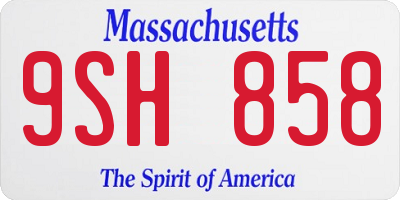 MA license plate 9SH858