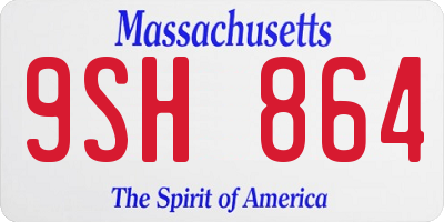 MA license plate 9SH864