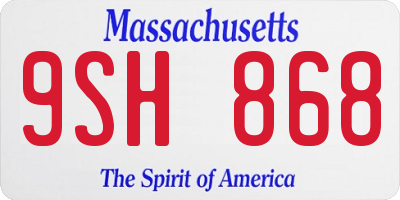 MA license plate 9SH868