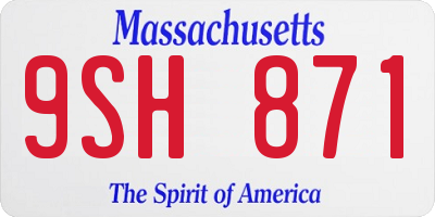 MA license plate 9SH871